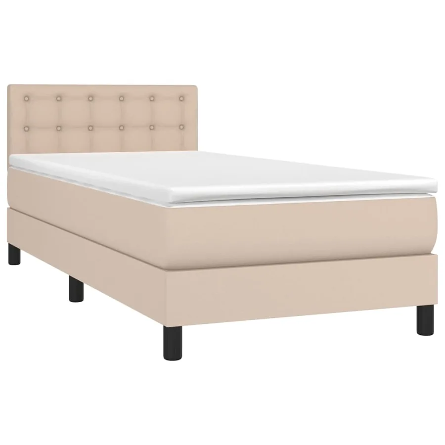 Sommier à lattes de lit avec matelas LED Cappuccino 100x200 cm - 3