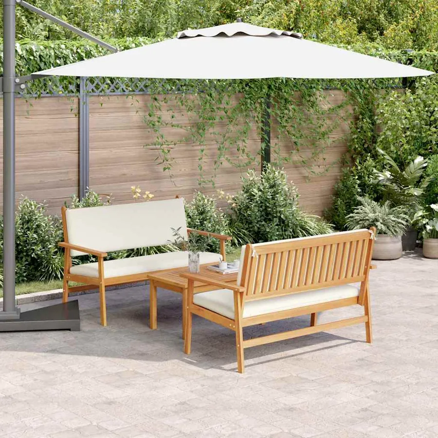 Ensemble de canapé de jardin 3 pcs Marron 120 x 65,5 x 79 cm