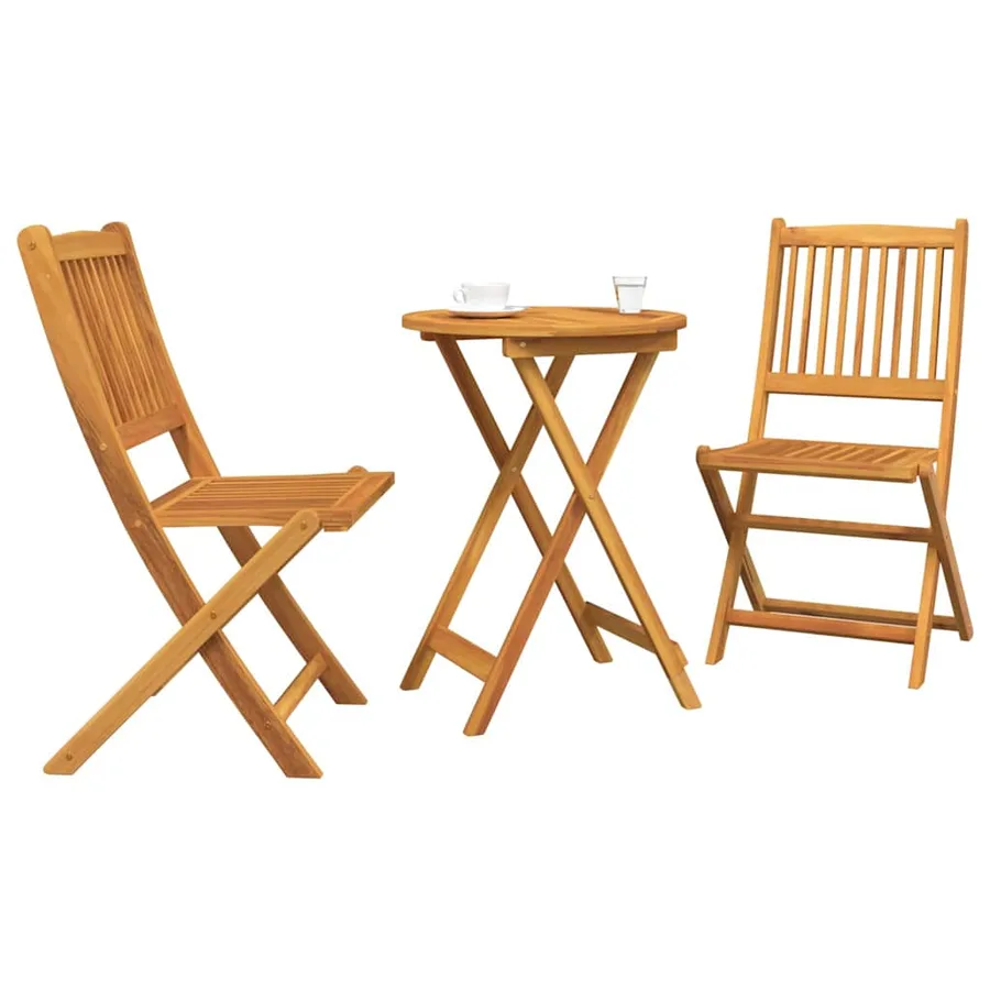Ensemble bistro de jardin 3 pcs Marron Bois d'Acacia Massif - 3