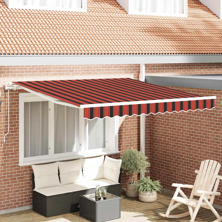 Auvent rétractable orange et marron 300 x 250 cm