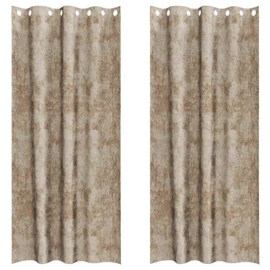 Rideaux en velours 2 pcs Champagne 260 x 140 cm Velours - 2