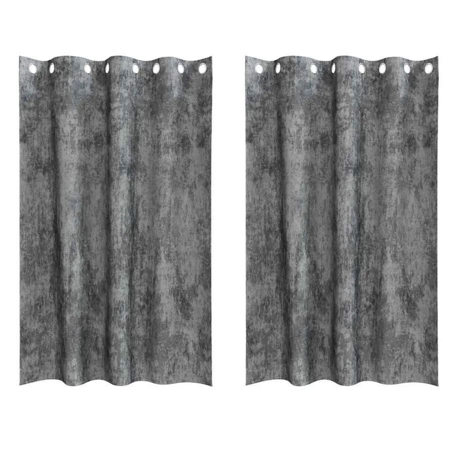 Rideaux en velours 2 pcs Gris 175 x 140 cm Velours - 2