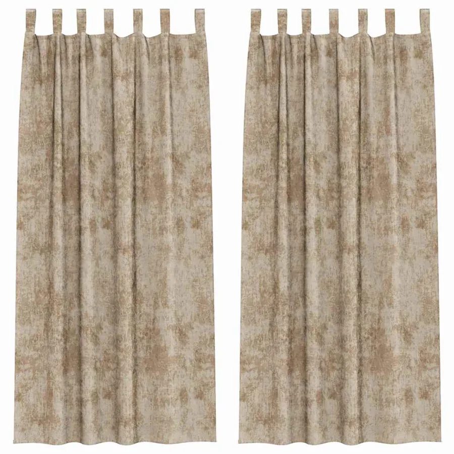 Rideaux en velours 2 pcs Champagne 260 x 140 cm Velours - 2