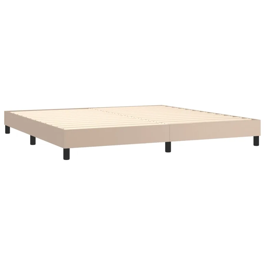 Sommier à lattes de lit avec matelas LED Cappuccino 200x200 cm - 5