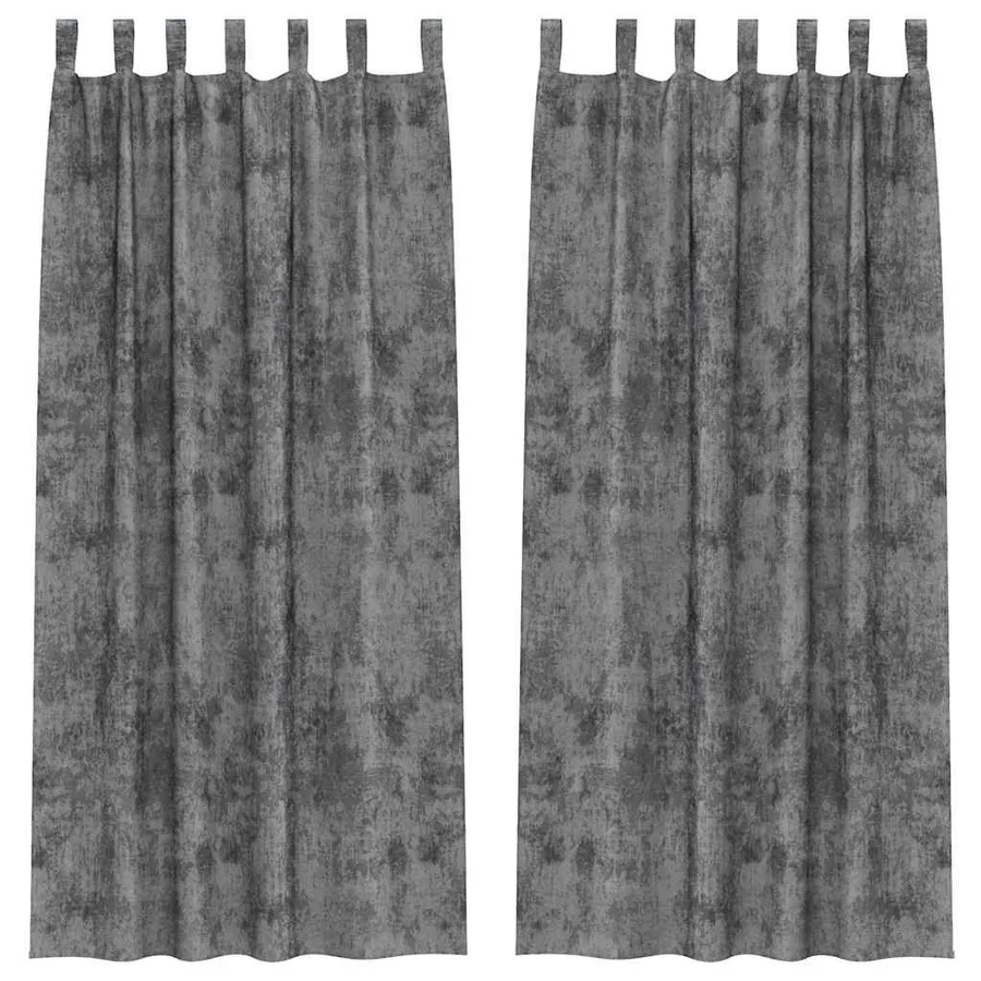 Rideaux en velours 2 pcs Gris 245 x 140 cm Velours - 2