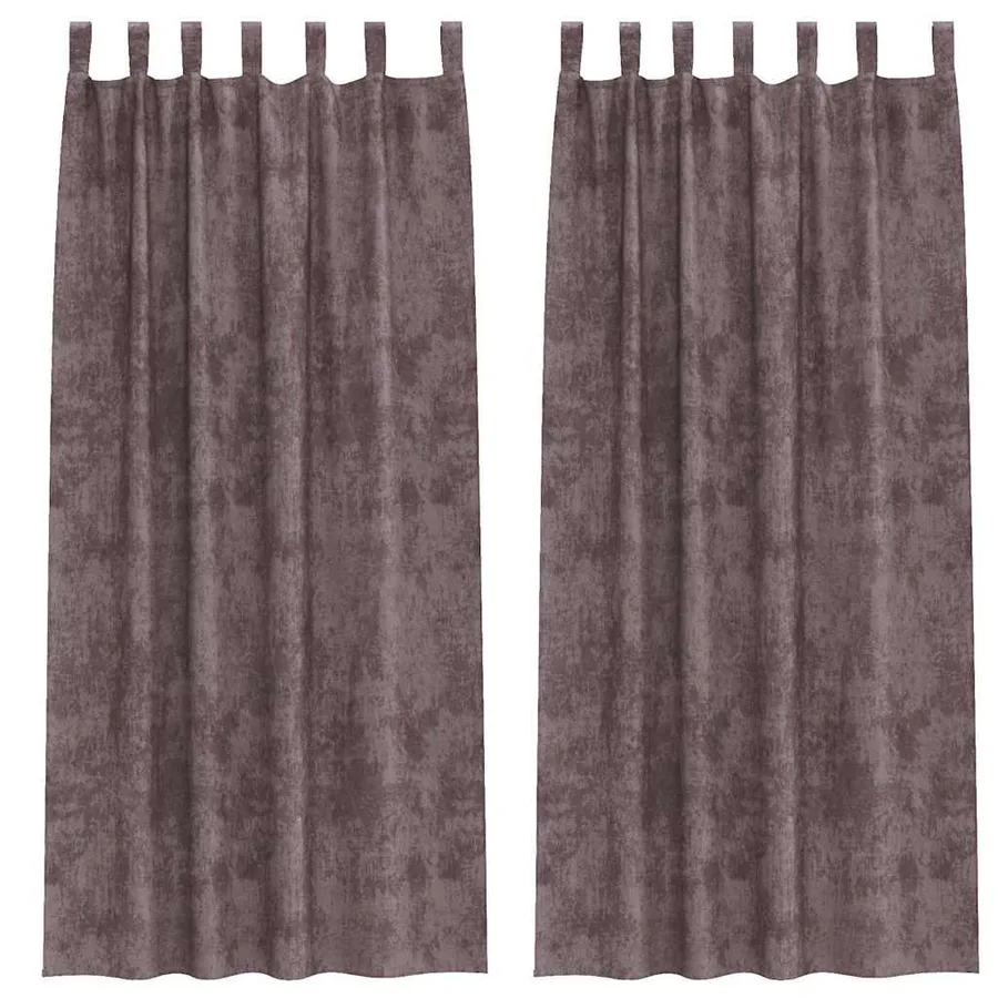 Rideaux en velours 2 pcs Marron 225 x 140 cm Velours - 2