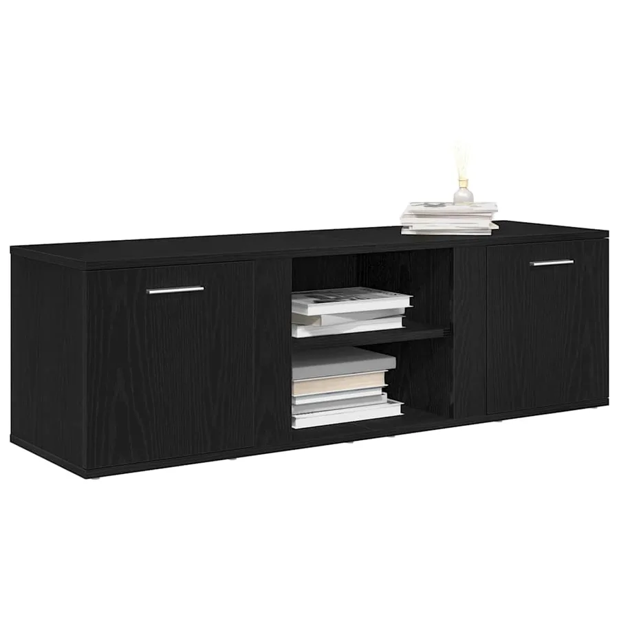 Meuble TV en chêne noir 120x34x37 cm bois d'ingénierie - 4