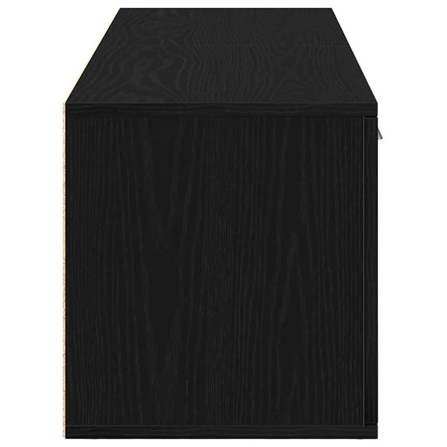 Meuble TV en chêne noir 120x34x37 cm bois d'ingénierie - 7