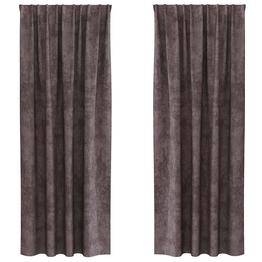 Rideaux en velours 2 pcs Marron 245 x 140 cm Velours - 2