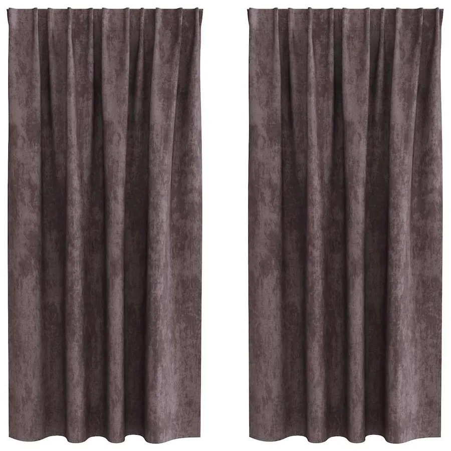 Rideaux en velours 2 pcs Marron 175 x 140 cm Velours - 2