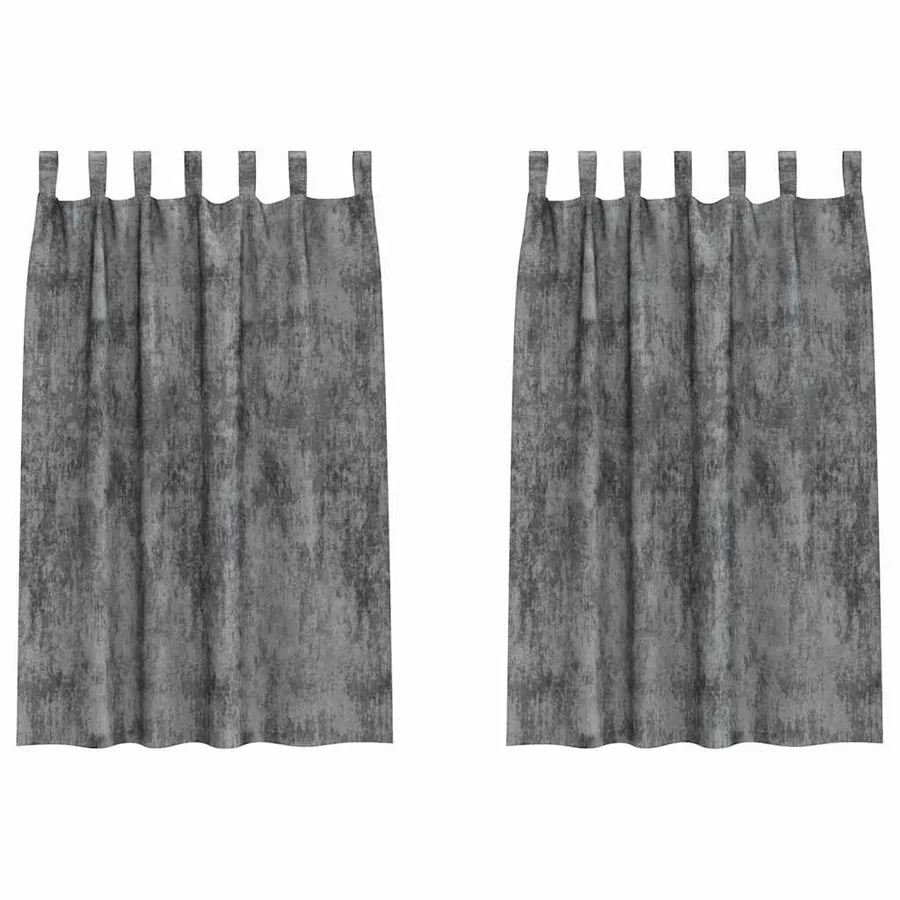 Rideaux en velours 2 pcs Gris 175 x 140 cm Velours - 2
