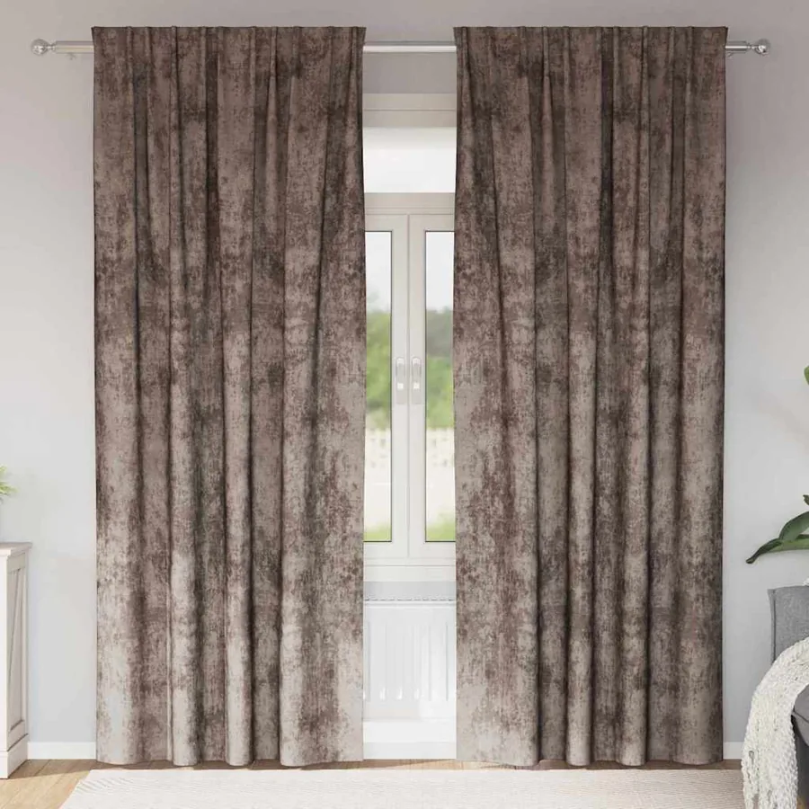 Rideaux en velours 2 pcs Cappuccino 225 x 140 cm Velours
