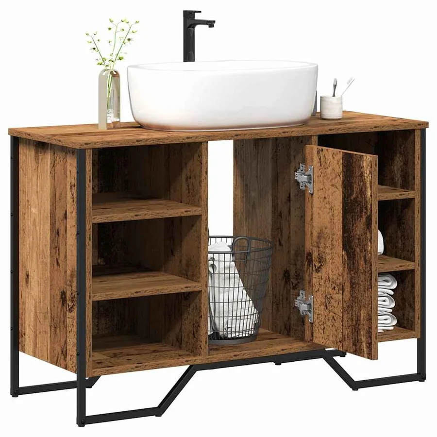 Meuble de Lavabo de Salle de Bain Bois Ancien 91 x 35 x 60 cm - 3