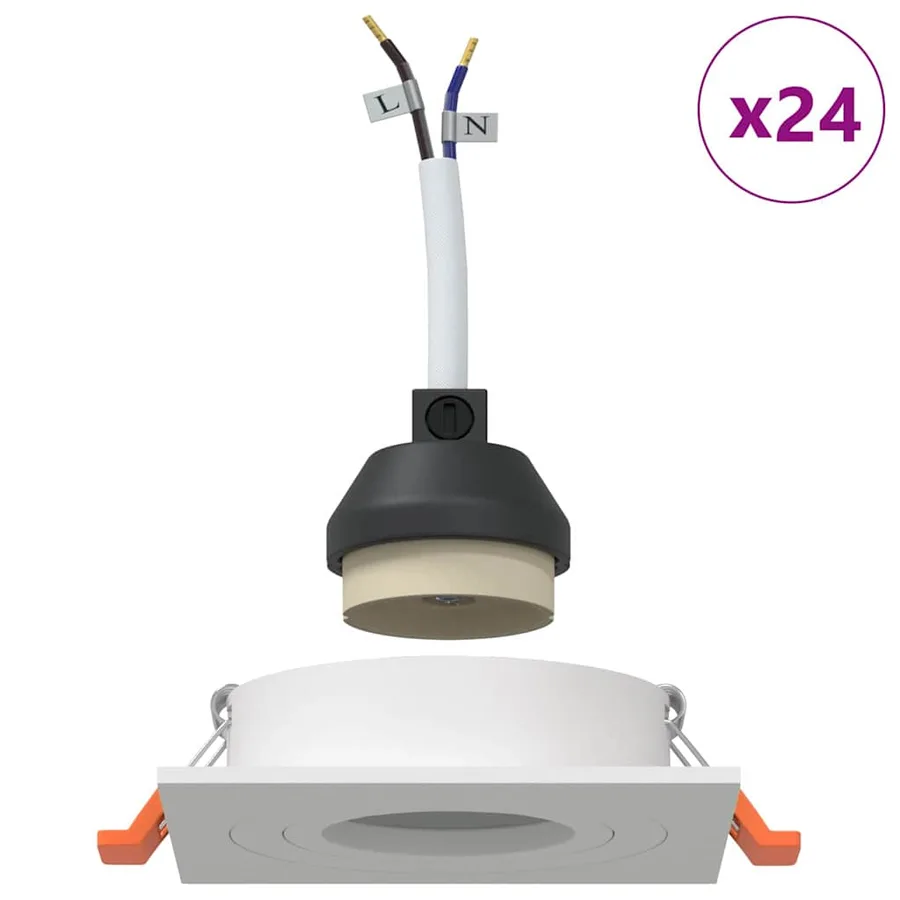 Projecteur 24 pcs Blanc 9 x 9 x 2 cm Aluminium - 4