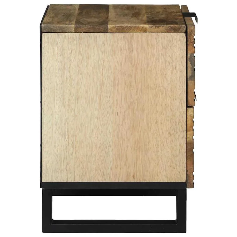 Table de chevet 2 pcs Naturel 40 x 33 x 46 cm Bois d'ingénierie - 5