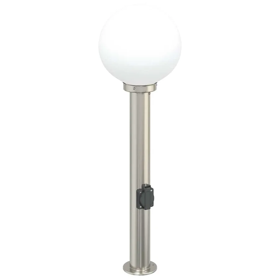 Bornes lumineuses avec sortie lot de 3 80 cm acier inoxydable IP44 - 4