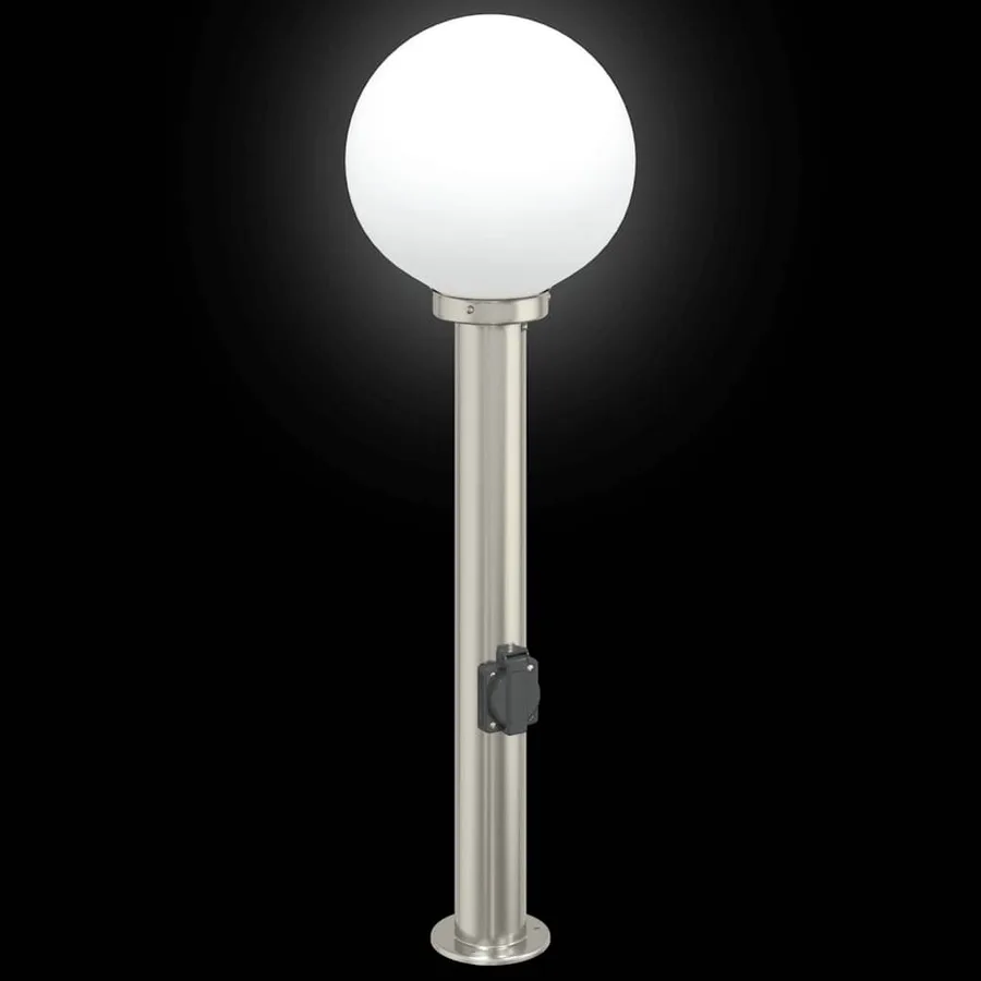 Bornes lumineuses avec sortie lot de 3 80 cm acier inoxydable IP44 - 5