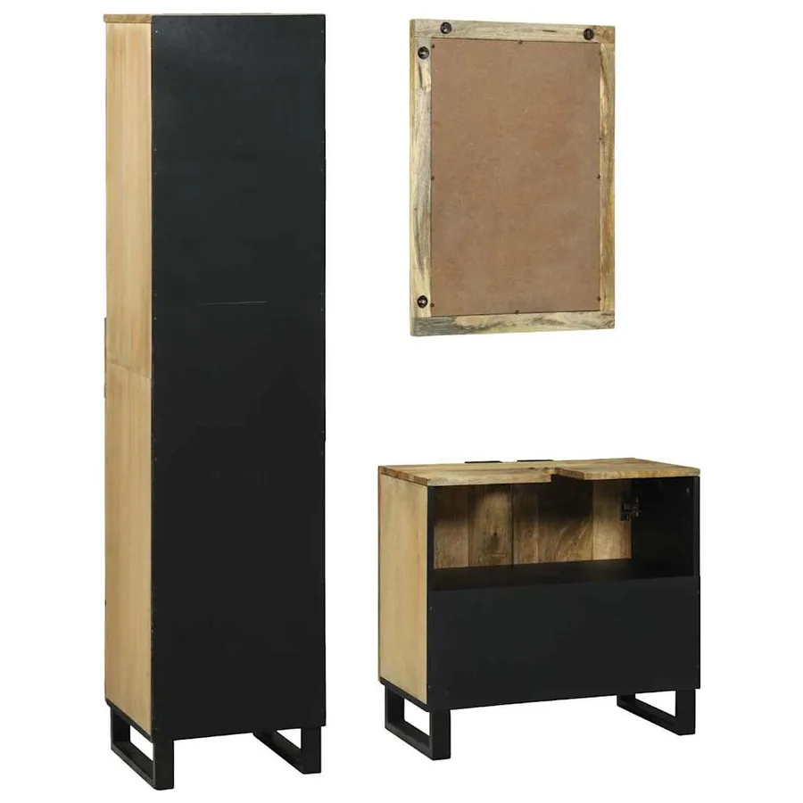 Ensemble de mobilier de salle de bain avec tiroir 3 pcs Marron - 7