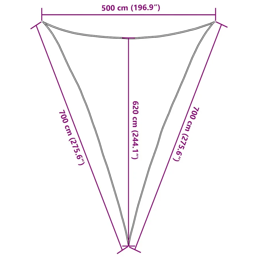 Voile d'ombrage 160 g/m² Vert foncé 5x7x7 m PEHD - 10