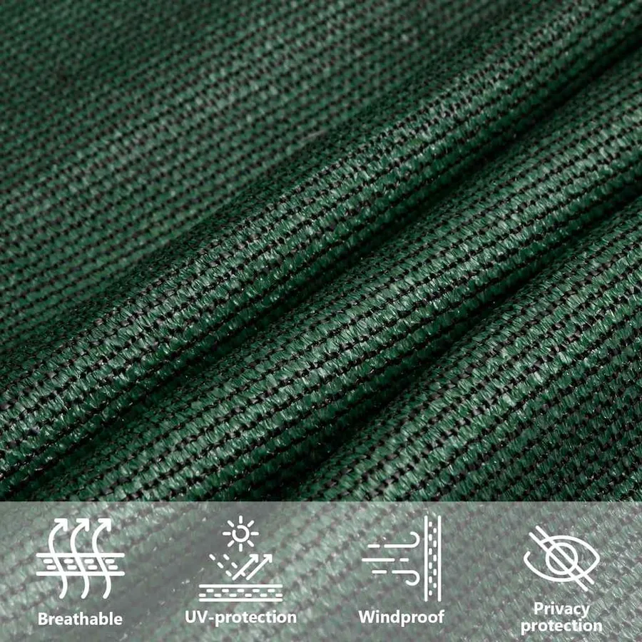 Voile d'ombrage 160 g/m² Vert foncé 5x7x7 m PEHD - 11