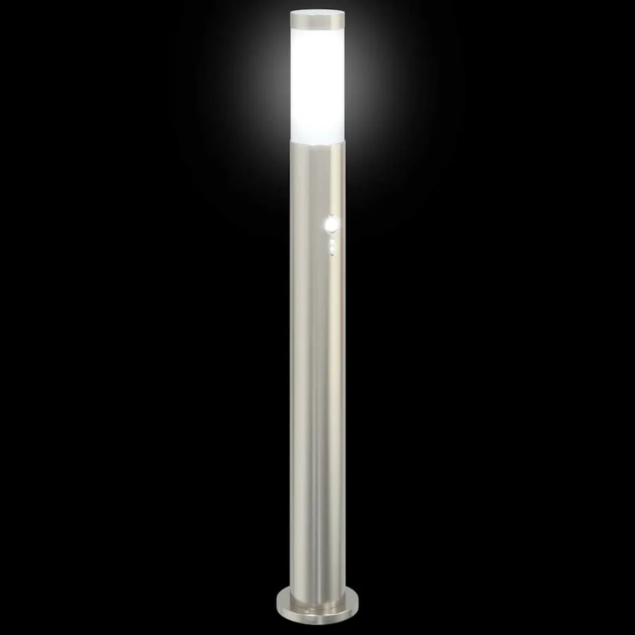 Bornes lumineuses avec détecteur lot de 3 80 cm acier inoxydable IP44 - 5