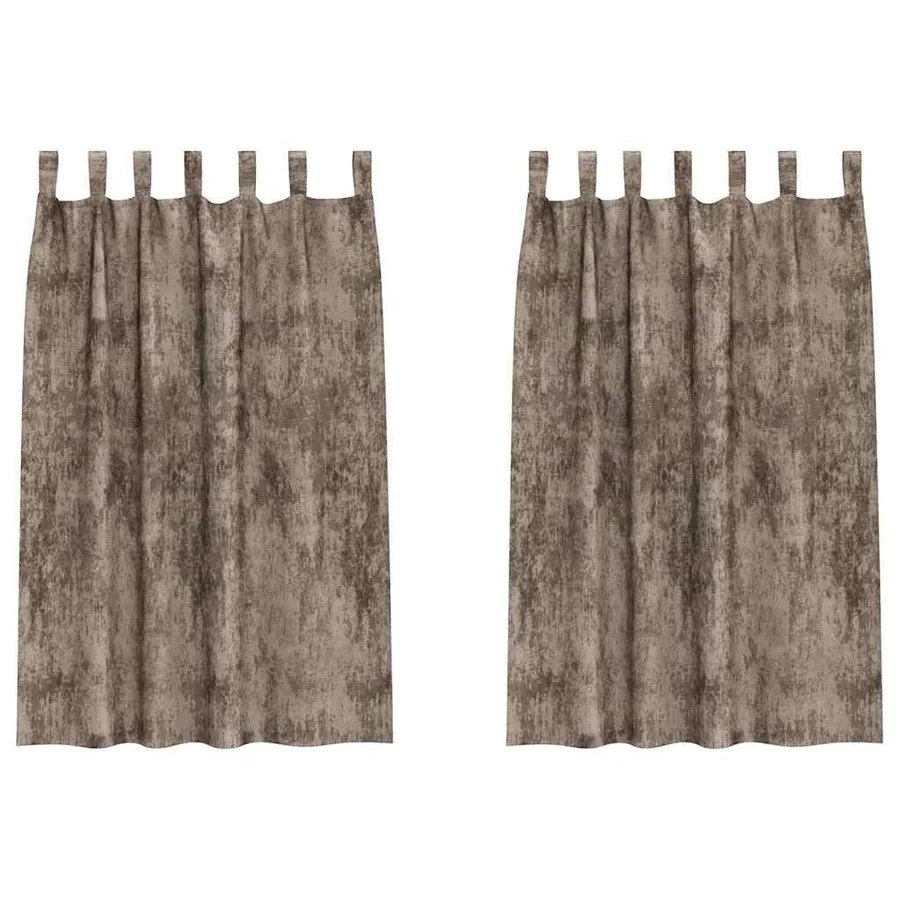 Rideaux en velours 2 pcs Cappuccino 175 x 140 cm Velours - 2