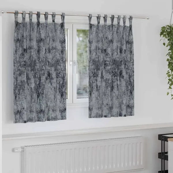 Rideaux en velours 2 pcs Gris Argenté 140 x 140 cm Velours