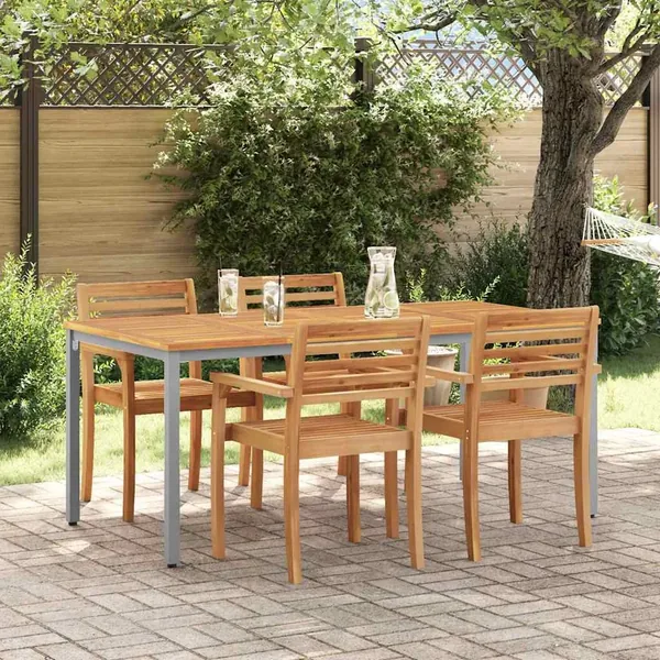 Table de jardin Naturel et gris 180 x 90 x 75 cm
