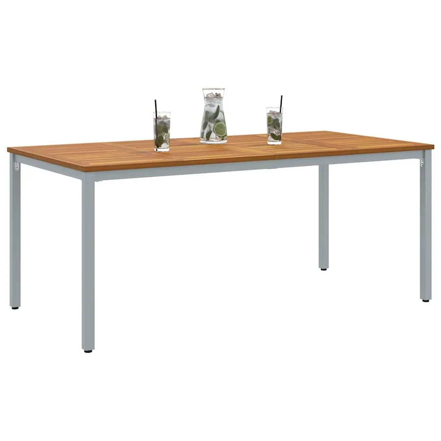 Table de jardin Naturel et gris 180 x 90 x 75 cm - 3