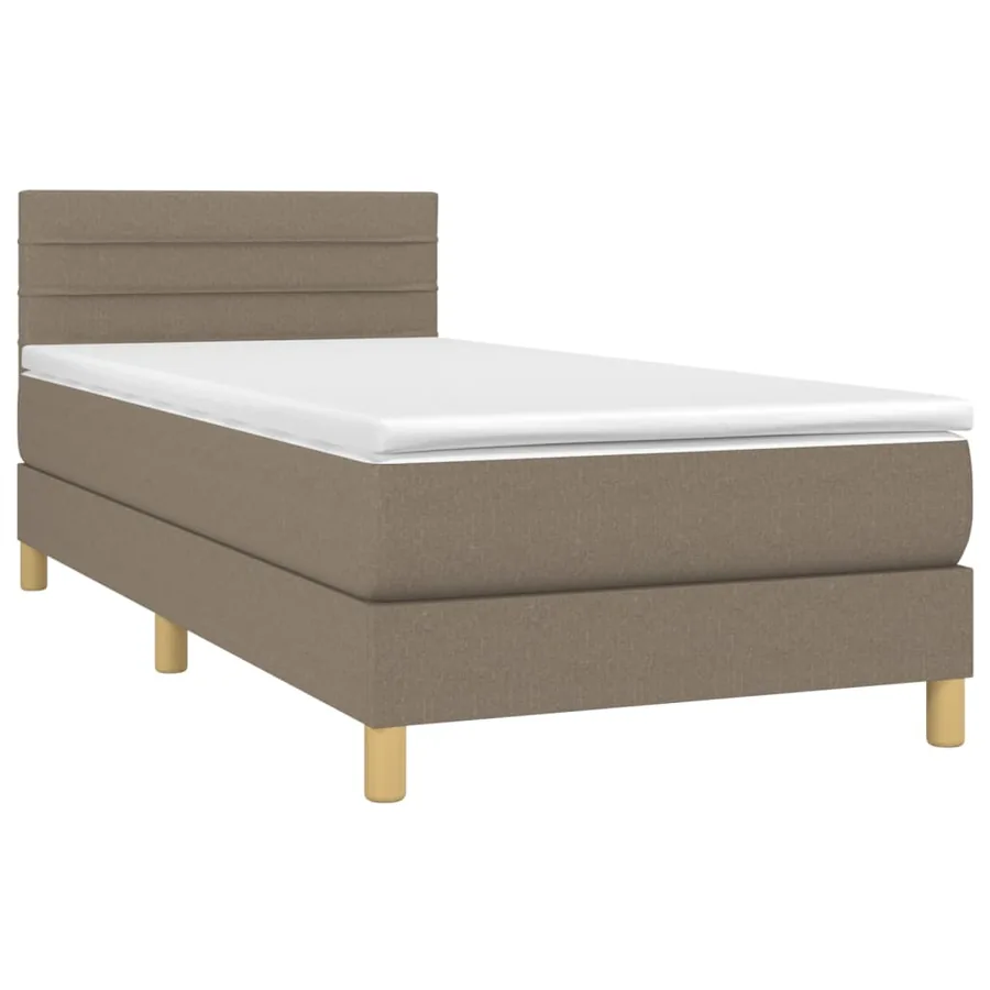Sommier à lattes de lit avec matelas LED Taupe 80x200 cm Tissu - 3
