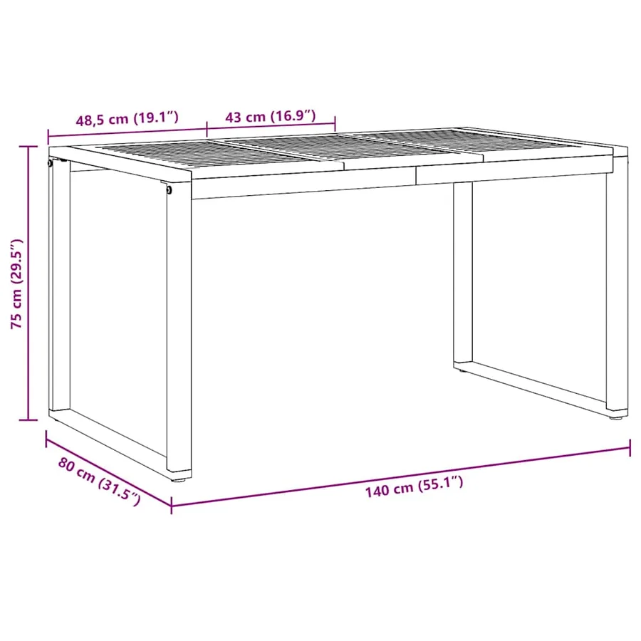 Ensemble de salle à manger pour jardin 7 pcs Gris - 12