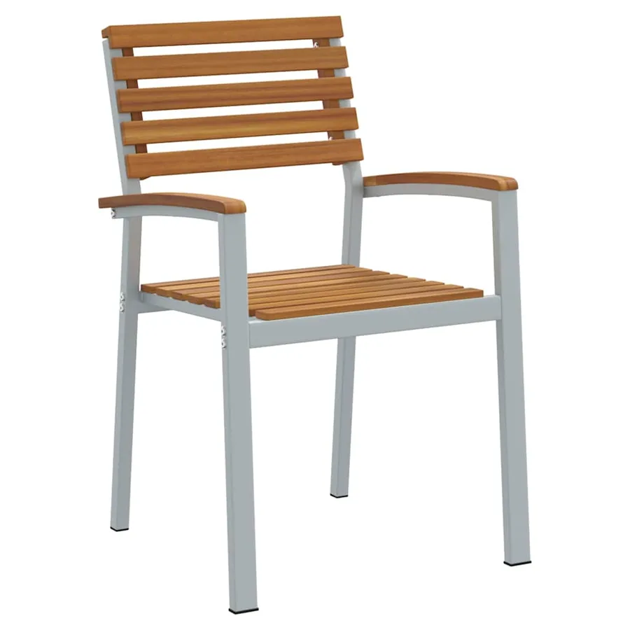 Ensemble de salle à manger pour jardin 7 pcs Gris - 5