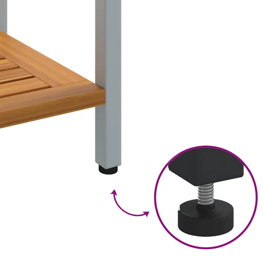 Table de jardin avec stockage Naturel et gris 110 x 35 x 75 cm - 10