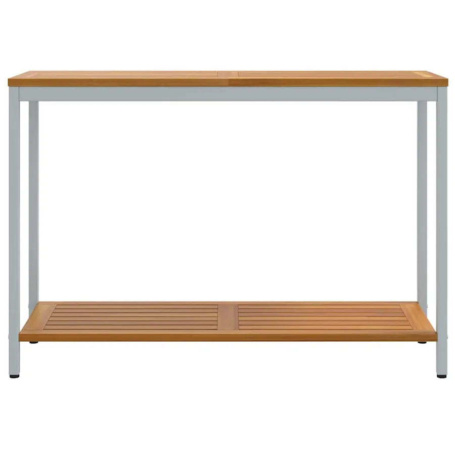 Table de jardin avec stockage Naturel et gris 110 x 35 x 75 cm - 5