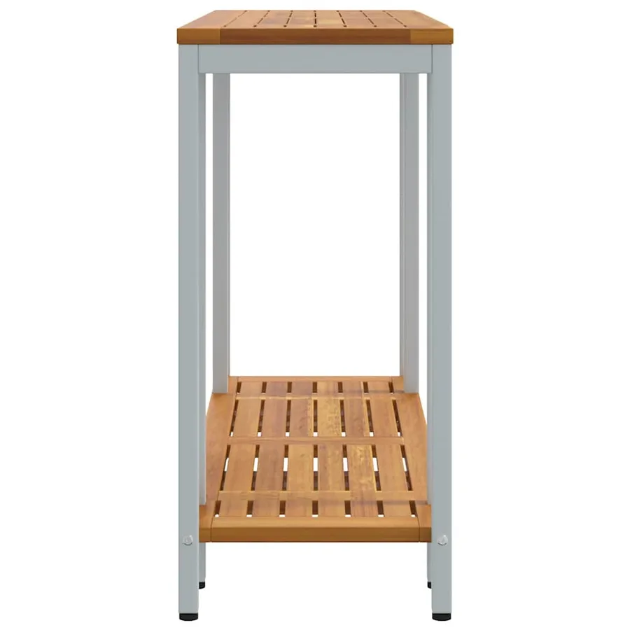 Table de jardin avec stockage Naturel et gris 110 x 35 x 75 cm - 6
