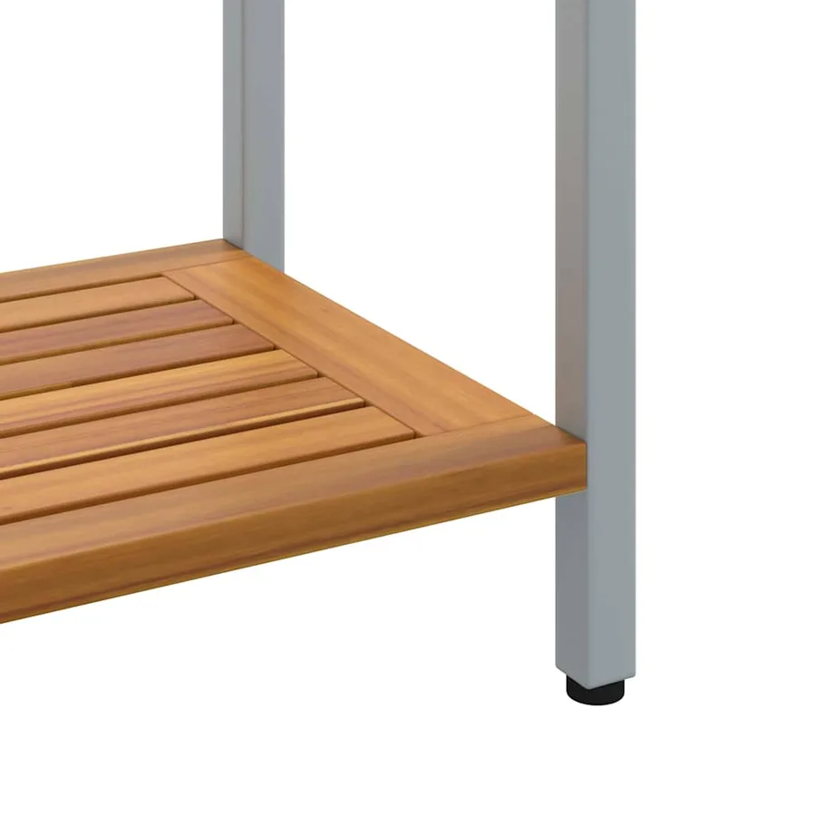 Table de jardin avec stockage Naturel et gris 110 x 35 x 75 cm - 9