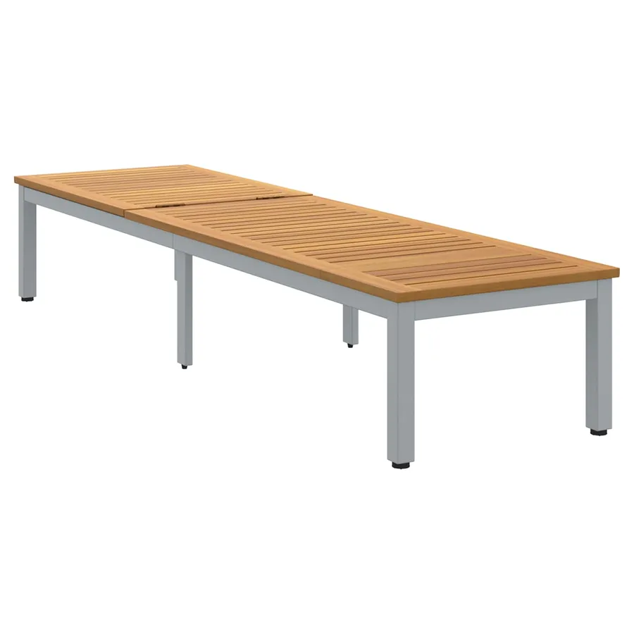 Transat Gris 200 x 55 x 35 cm Bois d'Acacia Massif - 3