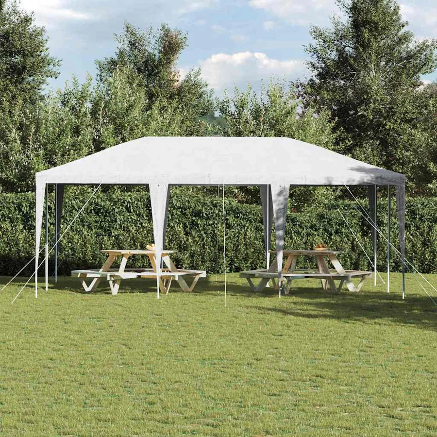 Tente de fête Blanc 600 x 400 x 266 cm Polyéthylène et acier - 4