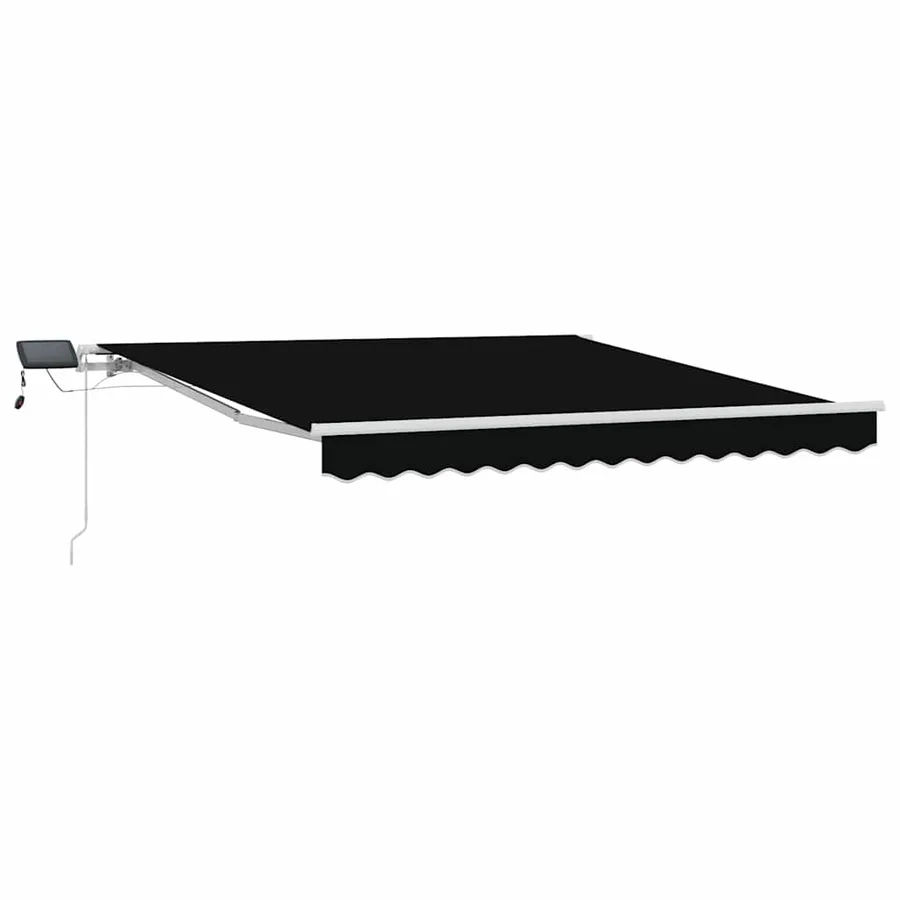 Auvent rétractable Noir 300 x 250 cm Tissu et Aluminium - 2