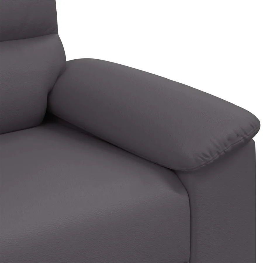 Fauteuil canapé gris 100x81x84 cm en similicuir - 7