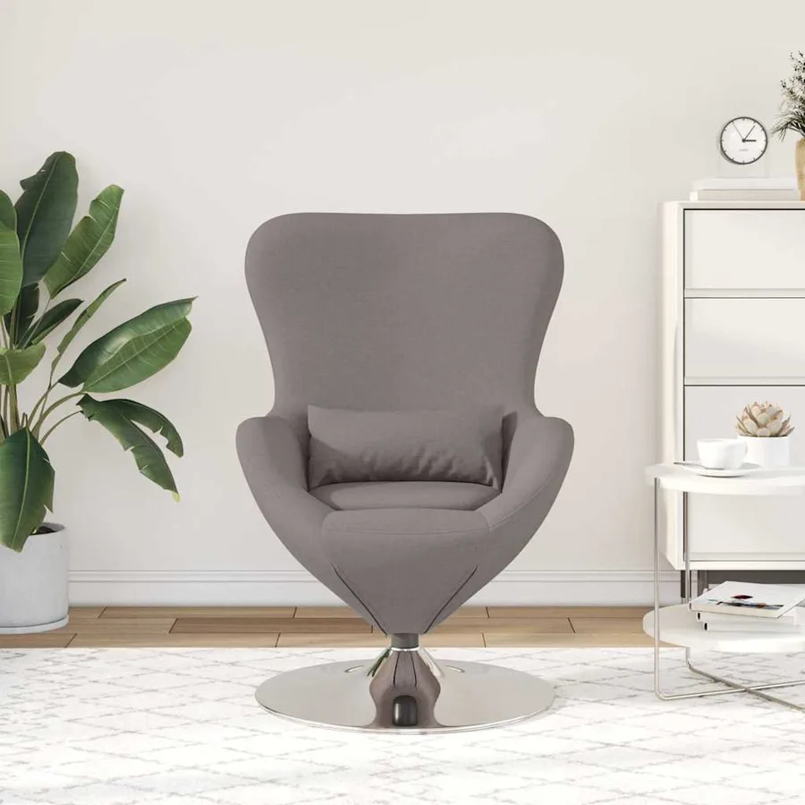 Fauteuil œuf Taupe 63 x 73 x 90 cm tissu - 3