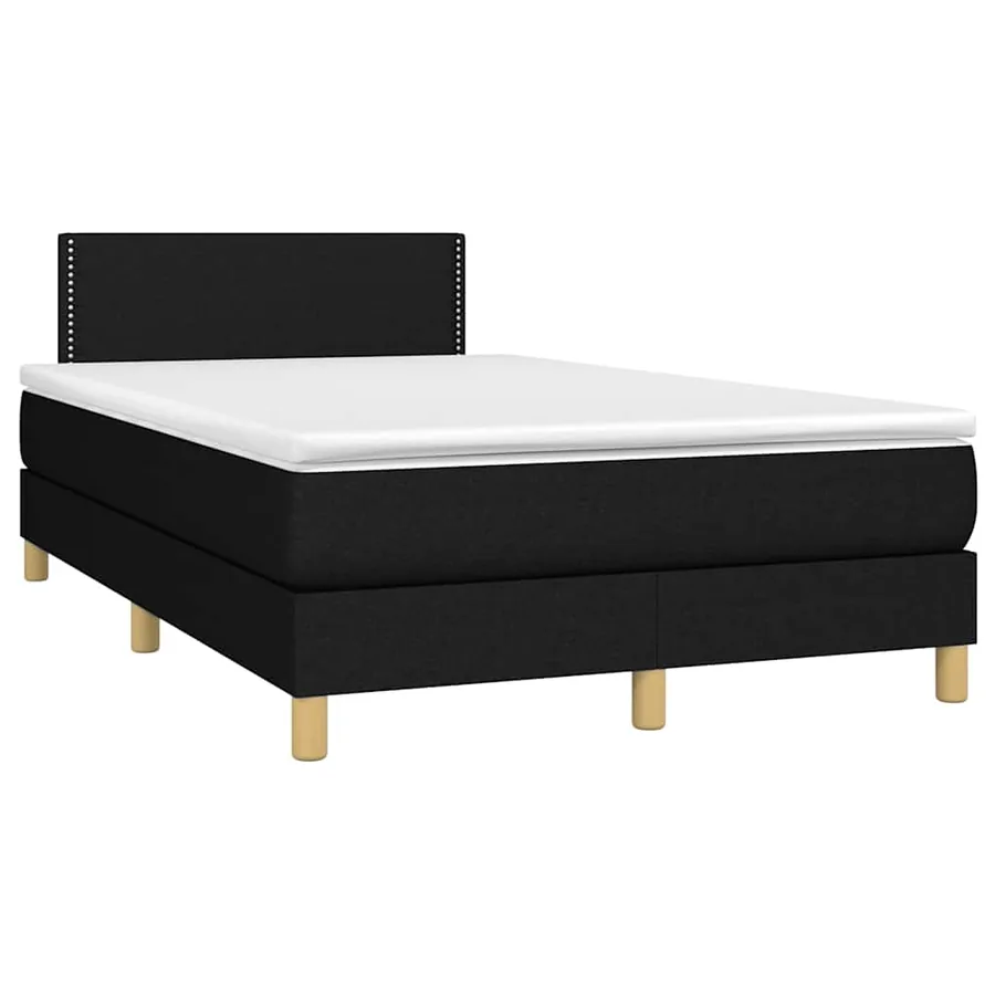 Sommier à lattes de lit avec matelas LED Noir 120x200 cm Tissu - 3