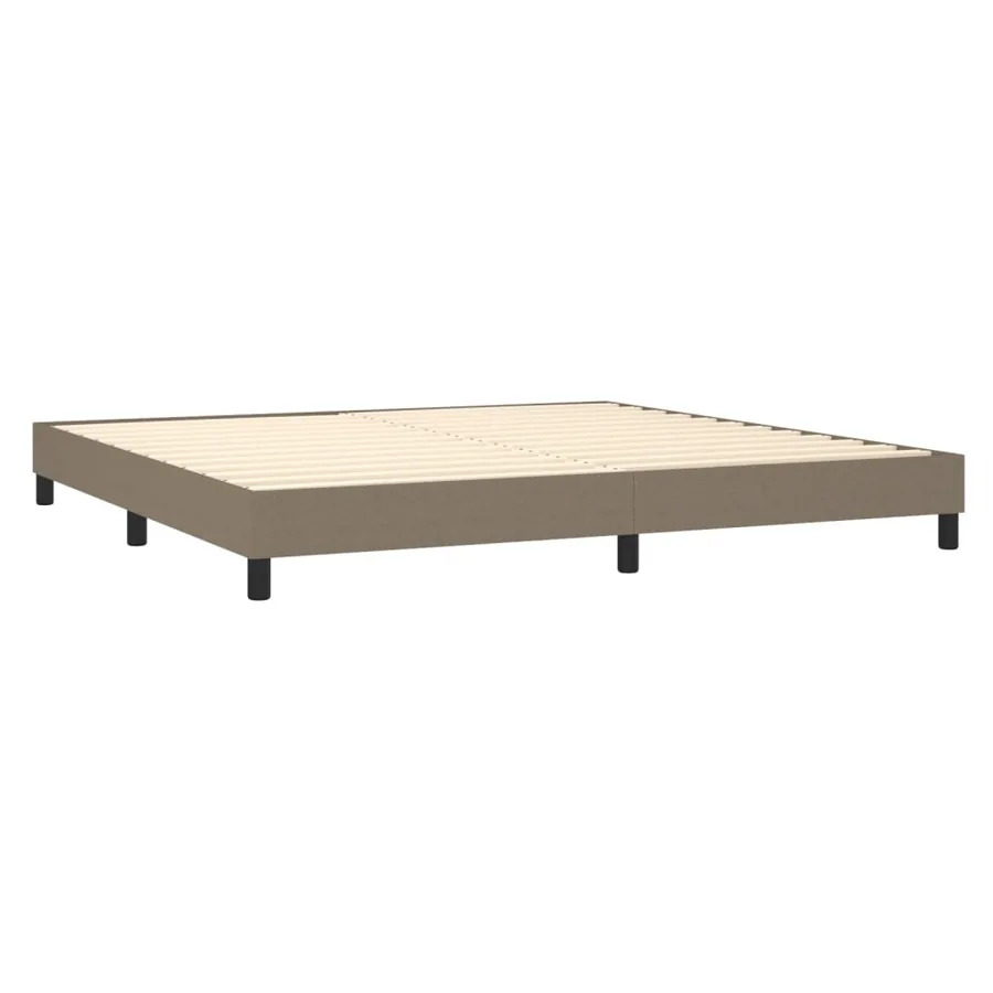 Sommier à lattes de lit et matelas et LED Taupe 200x200cm Tissu - 5