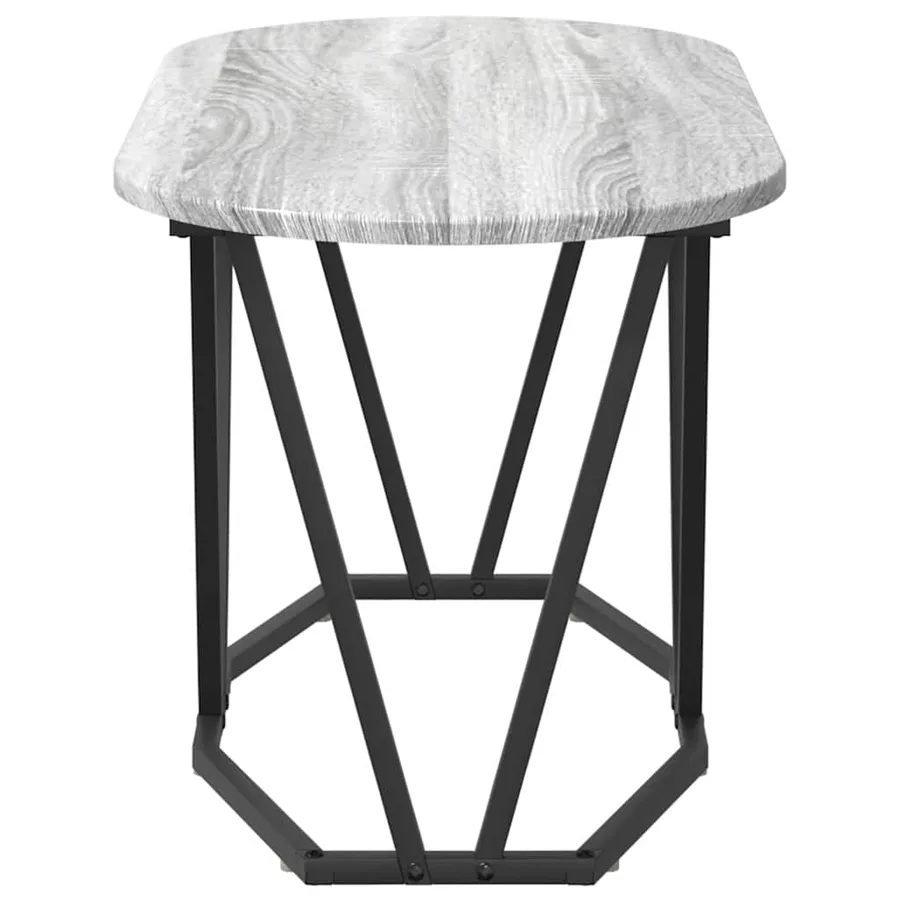 Table basse Gris 80 x 40 x 40.5 cm Bois d'ingénierie et métal - 6