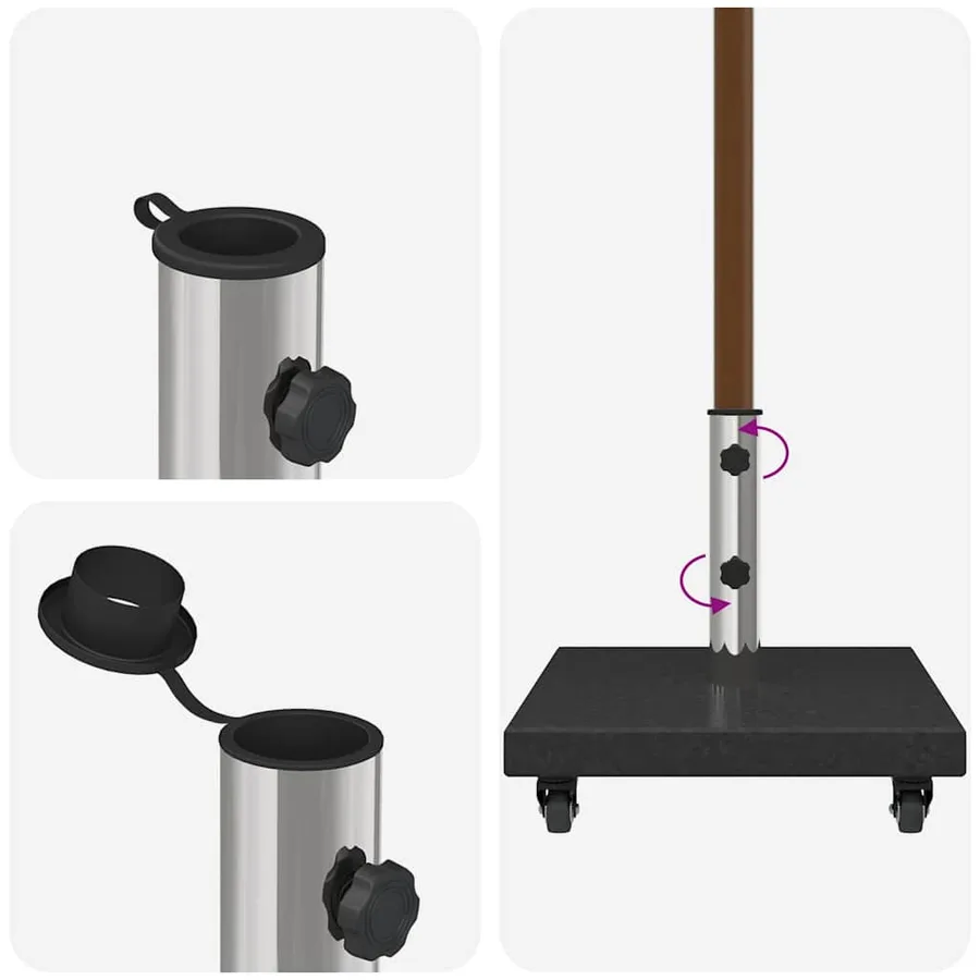 Pied de parasol 30kg Noir Granite Carré - 11