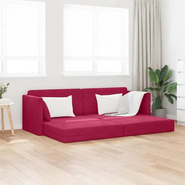 Canapé-lit au sol Bordeaux 213 x 70 x 77 cm Velours