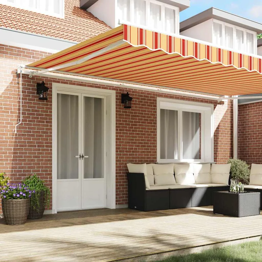 Auvent rétractable Jaune et Orange 500 × 350 cm - 3