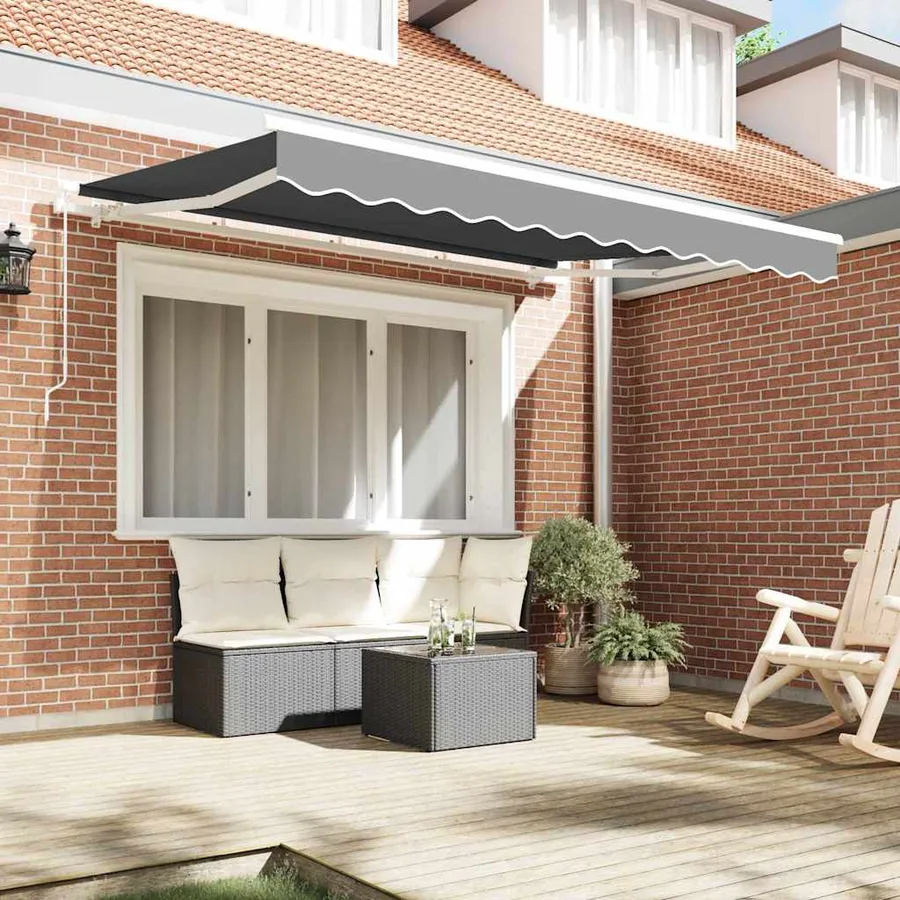 Cadre d'auvent Blanc 3,5 x 2 m Métal - 3