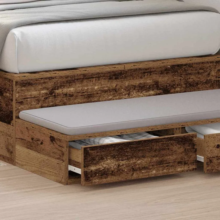 Tiroirs de lit avec tiroir Bois ancien 90 x 36,5 x 16,5 cm - 4