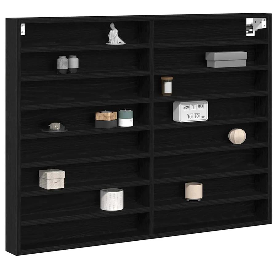 Vitrine Chêne noir 100 x 8,5 x 75 cm Bois d'ingénierie - 3